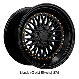 XXR 576 18x9 5x112 +30 Black/Gold Rivets Wheel/Rim 576894420