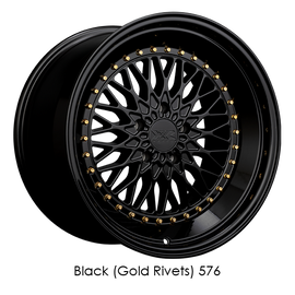 XXR 576 18x9 5x120 +30 Black/Gold Rivets Wheel/Rim 576891220