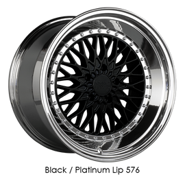 XXR 576 18x10.5 5-4.5 +25 Black / Platinum Lip Wheel/Rim 576806628