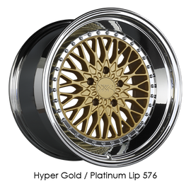 XXR 576 18x9 5-100 +30 Hyper Gold / Platinum Lip Wheel/Rim 576898078