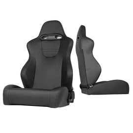 Xtune Srt Style Racing Seat Pu (Double Slider) Black/Black Driver Side RST-SRT-01-BK-DR 9933912