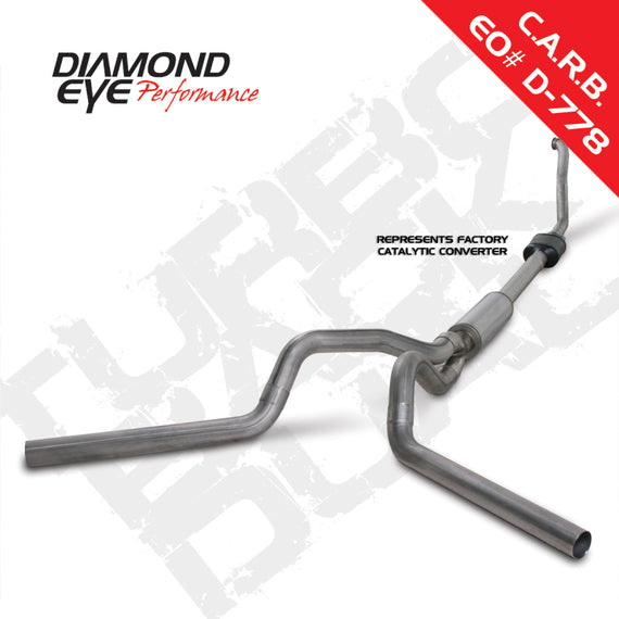 Diamond Eye KIT 4in Turbo Back DUAL SS: 94-97 FORD 7.3L F250/F350 PWRSTROKE NFS W/ CARB EQUIV STDS K4308S