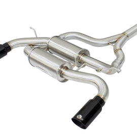 aFe MACHForce XP SS-304 Black Tip 2.5in Dia Axle Back Exhaust 12-15 BMW 335i (F30) 3.0L (t) 49-36325-B