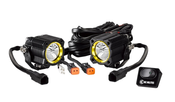 KC HiLiTES FLEX Single LED Light 10w Spread Beam (Pair Pack System) - Black 269