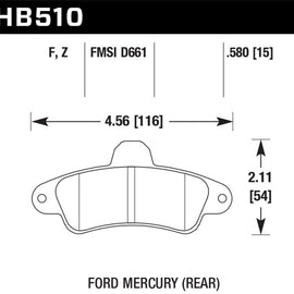 Hawk HPS Street Brake Pads HB510F.580
