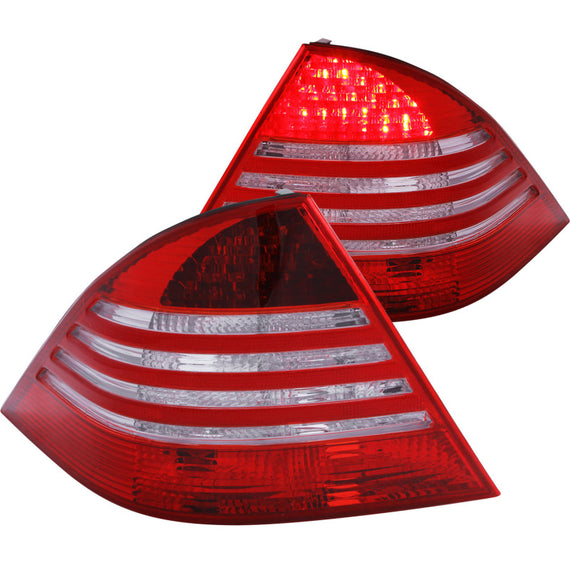 ANZO 2000-2005 Mercedes Benz S Class W220 LED Taillights Red/Clear 321055