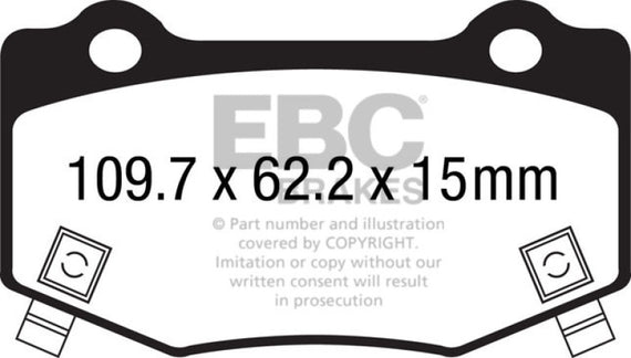EBC 14+ Chevrolet Corvette Stingray (C7) 6.2 Orangestuff Rear Brake Pads DP93023