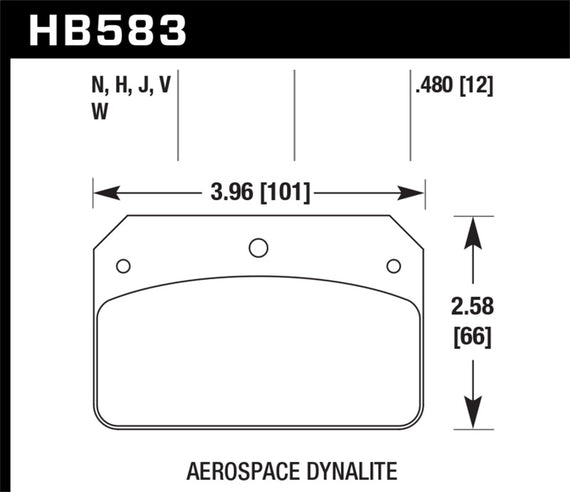 Hawk DR-97 Brake Pads for Aerospace Dynalite Caliper w/ 0.218in Center Hole HB583J.480