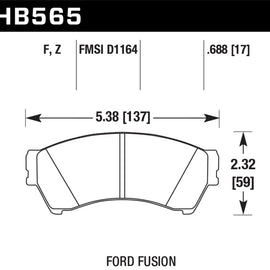 Hawk 06-10 Mazda6 HPS 5.0 Street Front Brake Pads HB565B.688