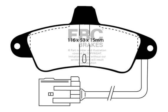 EBC 95-00 Ford Contour 2.0 Greenstuff Rear Brake Pads DP2965