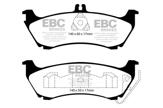 EBC 99-02 Mercedes-Benz M-Class (ML) ML320 3.2 Greenstuff Rear Brake Pads DP61437