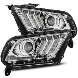 AlphaRex 10-12 Ford Mustang PRO-Series Projector Headlights Plank Style Chrome w/Top/Bottom DRL 880111
