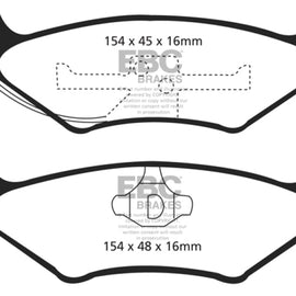 EBC 90-94 Lincoln Town Car 4.6 Yellowstuff Rear Brake Pads DP41625R