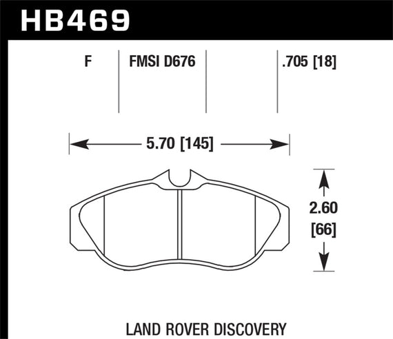 Hawk 96-04 Land Rover Discovery / 95-02 Range Rover HPS Street Front Brake Pads HB469F.705