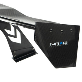 NRG Carbon Fiber Spoiler - Universal (69in.) w/ Diamond Weave/NRG Logo Stand Cut Out/Lrg Side Plate CARB-A692NRG