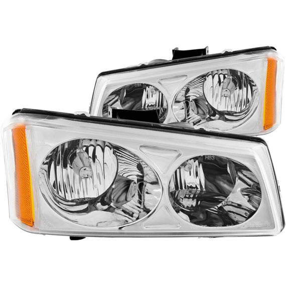 ANZO 2003-2006 Chevrolet Silverado 1500 Crystal Headlights Chrome 111010