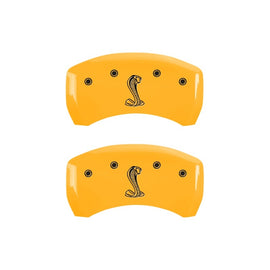 MGP Rear set 2 Caliper Covers Engraved Rear Tiffany Snake Yellow finish black ch 10010RSNKYL