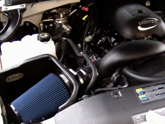 Airaid 99-06 Chevy Silverado 4.8/5.3/6.0L (w/Low Hood) CAD Intake System w/ Tube (Dry / Blue Media) 203-145