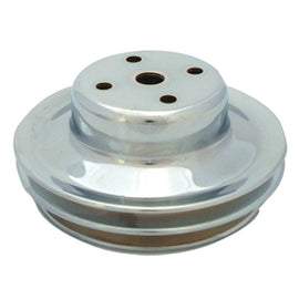 Spectre BB Chevy (w/Long Water Pump) Double Upper Groove Crankshaft Pulley - Chrome 4498