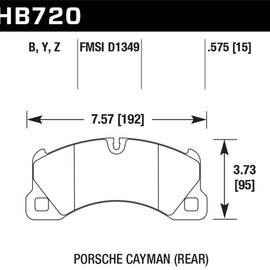 Hawk 10-16 Porsche Panamera / 08-15 Porsche Cayenne LTS Street Front Brake Pads HB720Y.575