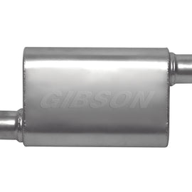 Gibson CFT Superflow Offset/Offset Oval Muffler - 4x9x13in/2.5in Inlet/2.5in Outlet - Stainless 55132S