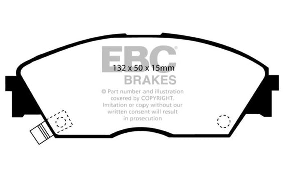 EBC 90-92 Honda Civic CRX 1.6 Si Redstuff Front Brake Pads DP3706C