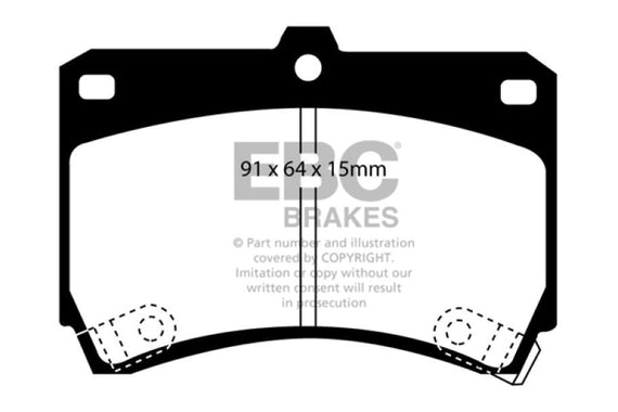 EBC 94-97 Ford Aspire 1.3 manual Ultimax2 Front Brake Pads UD466