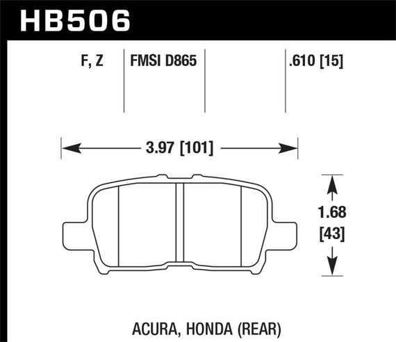 Hawk Performance HB506F.610 Virtually Noise-Free Disc Brake Pads HB506F.610
