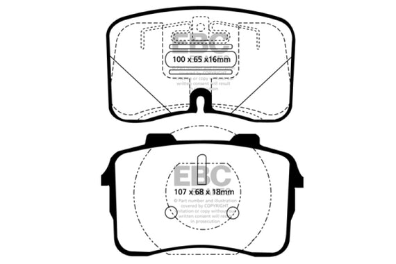 EBC 90-92 Audi V8 3.6 (UFO Rotors) Yellowstuff Front Brake Pads DP4883R