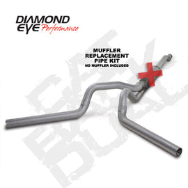 Diamond Eye KIT 4in Catback MFLR RPLCMENT PIPE DUAL AL: 03-07 FORD 6.0L F250/F350 K4340A-RP