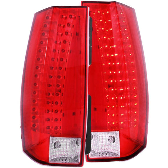 ANZO 2007-2014 Chevrolet Suburban LED Taillights Red/Clear - Escalade Look 311190