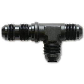 Vibrant -6AN Bulkhead Adapter Tee on Run Fittings - Anodized Black Only 10626