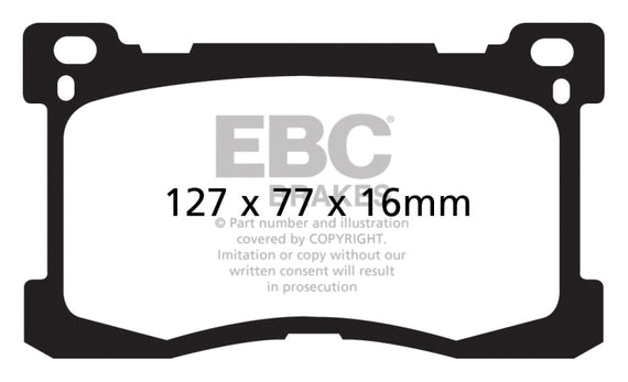 EBC 12+ Hyundai Equus 5.0 Redstuff Front Brake Pads DP31882C
