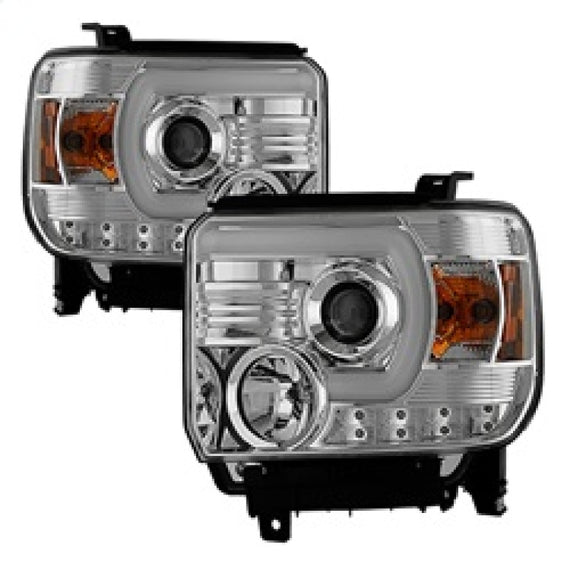 Spyder GMC Sierra 14-16 Projector Headlights Light Bar DRL Chrm PRO-YD-GS14V2-LBDRL-C 5080868