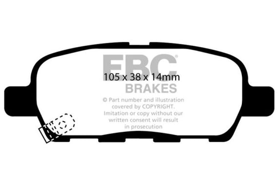 EBC 03-05 Infiniti FX35 3.5 Greenstuff Rear Brake Pads DP61666