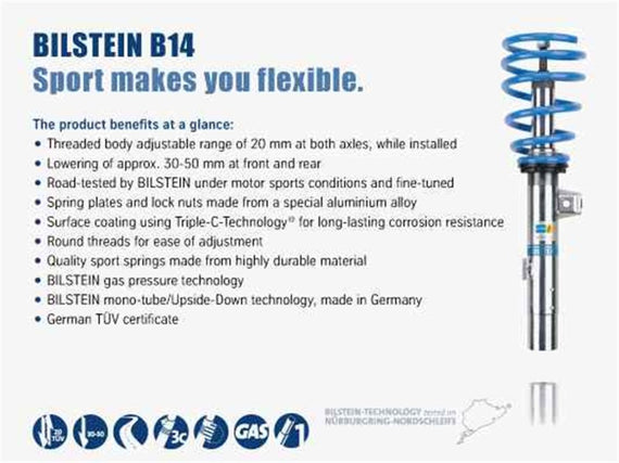 Bilstein B14 05-10 Volkswagen Jetta Front and Rear Suspension Kit 47-128347