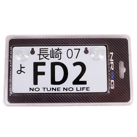 NRG Mini JDM Style Aluminum License Plate (Suction-Cup Fit/Universal) - FD2 MP-001-FD2