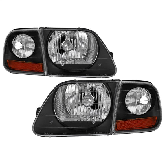 xTune 97-03 Ford F-150 4pc OEM Style Headlights w/Corner - Black (HD-JH-FF15097-L-SET-BK) 9042638