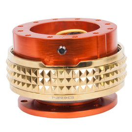 NRG Quick Release Kit - Pyramid Edition - Orange Body / Chrome Gold Pyramid Ring SRK-210OR/CG