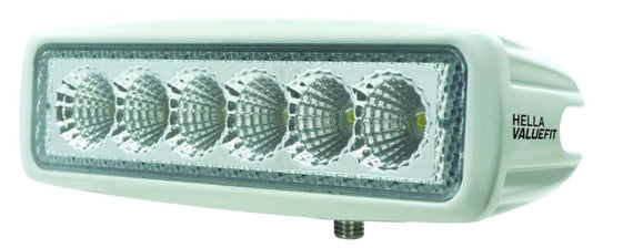 Hella Value Fit Mini Flush Mount 7.7in - 18W White Housing Flood Beam LED Light Bar 357203051