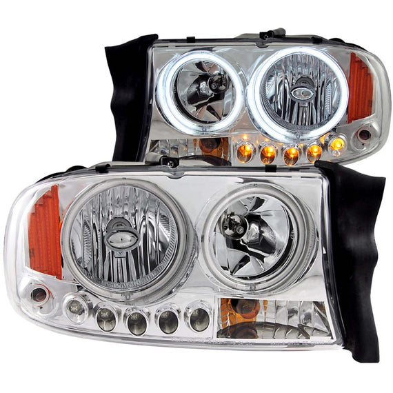 ANZO 1997-2004 Dodge Dakota Crystal Headlights Chrome 1pc 111059