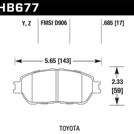 Hawk Lexus 02-03/04-06 ES300/330 Toyota 98-12 Tacoma/Adynl Models Street Perf Ceramic Ft Brake Pads HB677Z.685