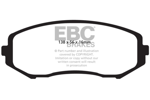 EBC 08+ Suzuki Grand Vitara 2.4 Ultimax2 Front Brake Pads UD1188
