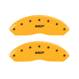 MGP 4 Caliper Covers Engraved Front & Rear MGP Yellow Finish Black Char 2002 Lincoln Blackwood 36016SMGPYL