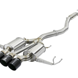 aFe Takeda 3in 304 SS Cat-Back Exhaust w/ Tri-Black Tips 17-18 Honda Civic Type R L4 2.0L (t) 49-36623-B