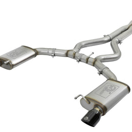 aFe MACHForce XP 3in 304 SS Cat-Back Exhausts w/ Black Tips 15-17 Ford Mustang GT V8-5.0L/V6-3.7L 49-33072-1B