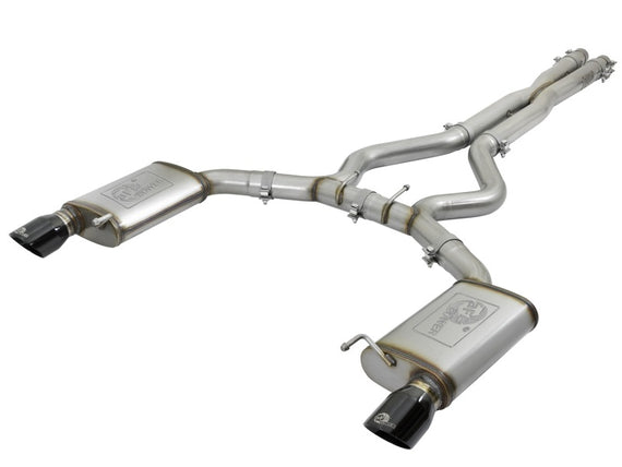 aFe MACHForce XP 3in 304 SS Cat-Back Exhausts w/ Black Tips 15-17 Ford Mustang GT V8-5.0L/V6-3.7L 49-33072-1B