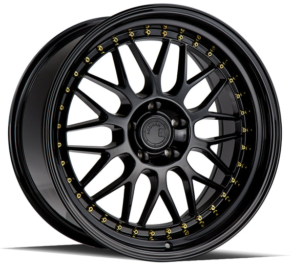 Aodhan AH02 19x9.5 5x114.3 22.0 73.1 Gloss Black ( Gold Rivet) Wheel/Rim AH021995511422GB