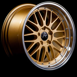 JNC 005 Gold Machined Lip 18x8 4x100/4x114.3 +34 Wheel/Rim 1523438223385