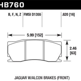 Hawk 08-12 Jaguar XKR (w/ Alcon Brakes) HP+ Street Front Brake Pads HB760N.620